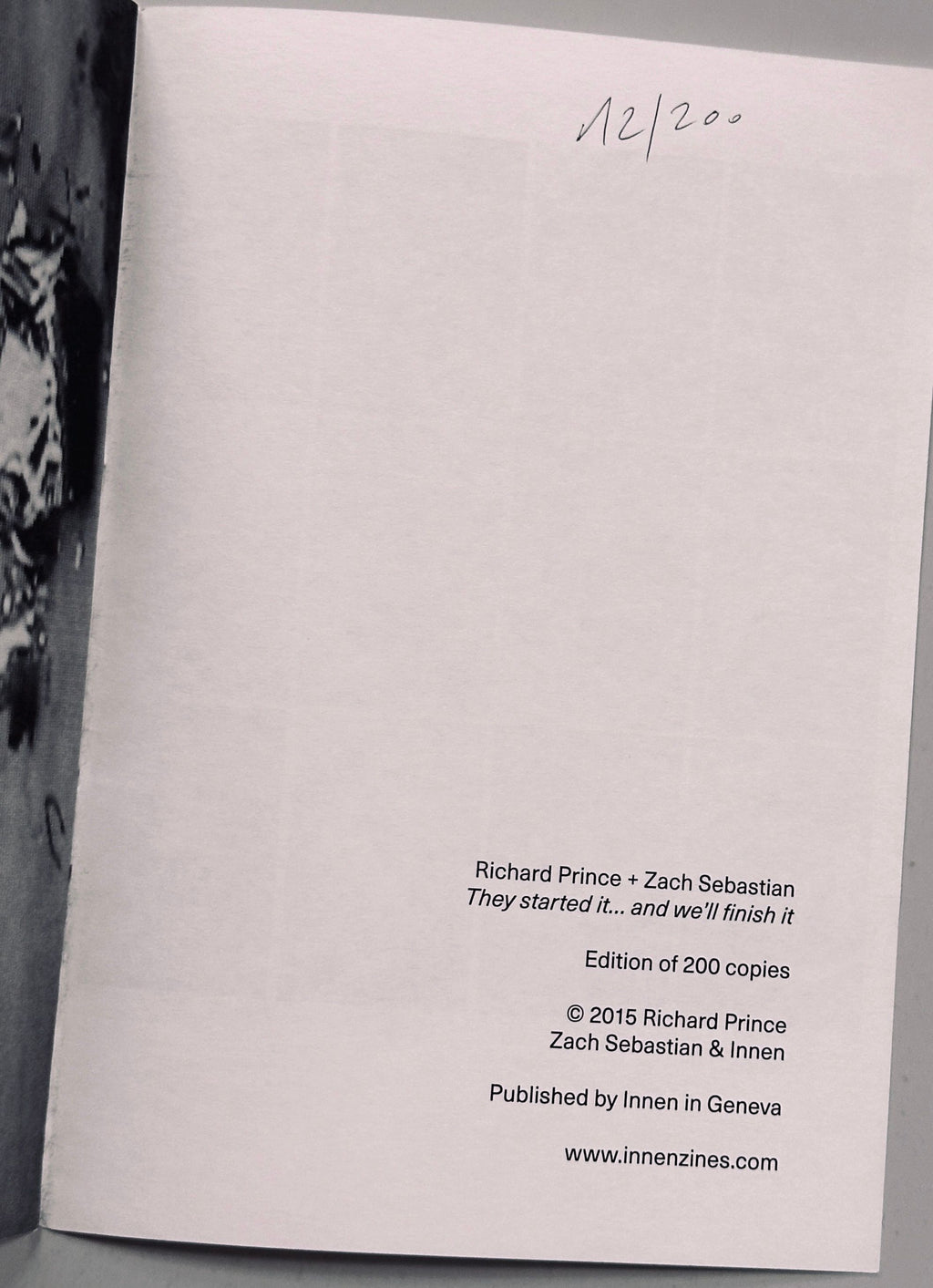 [SIGNED] RICHARD PRINCE/ZACH SEBASTIAN THEY STARTED IT
