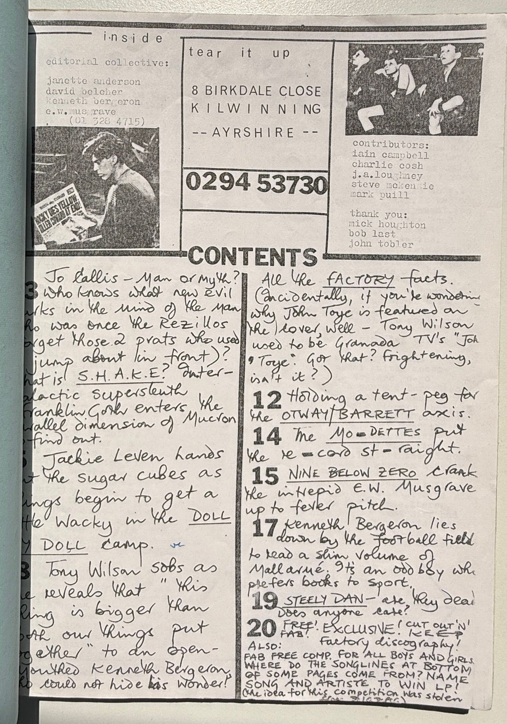 Tear It Up Fanzine 1+2