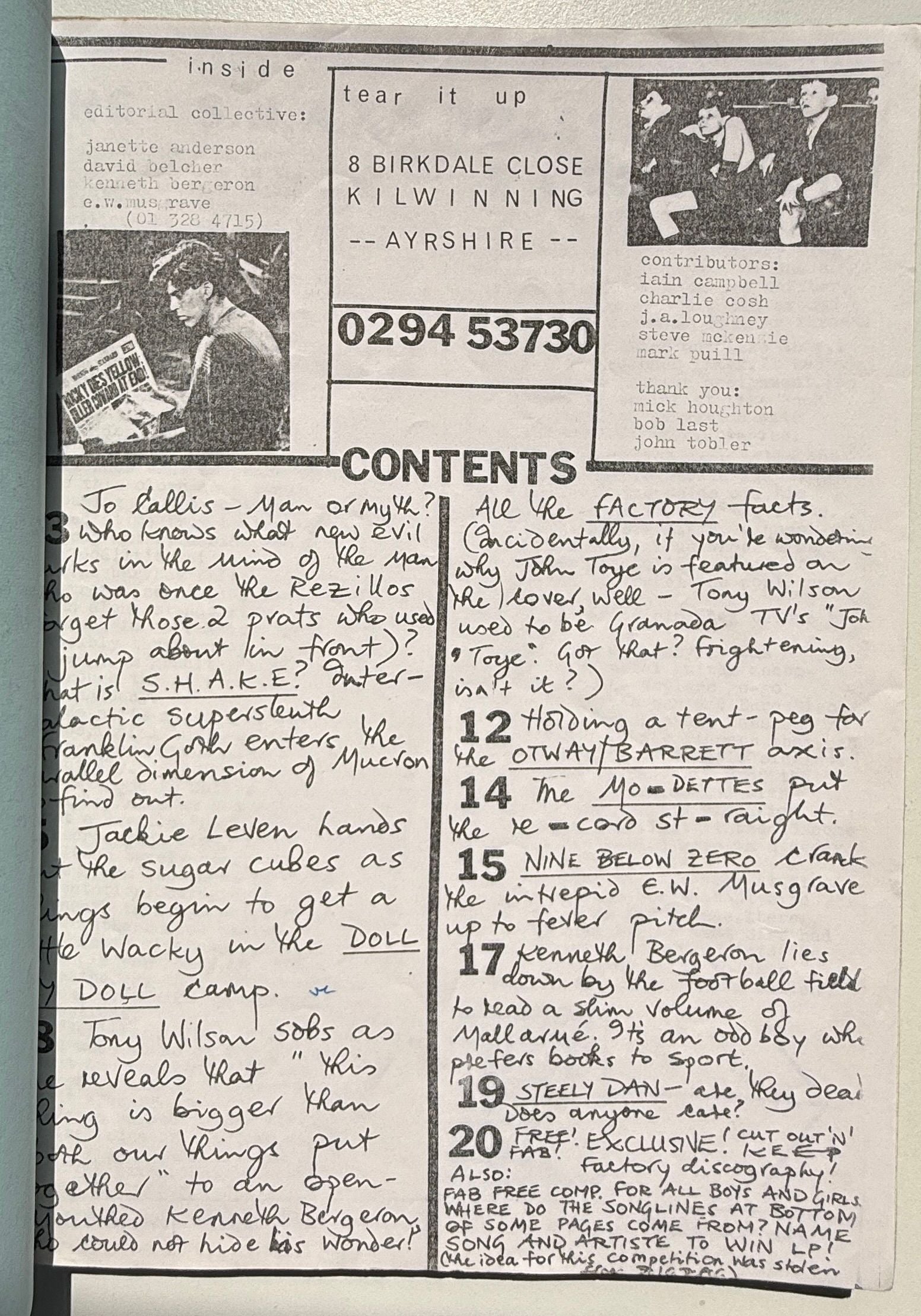 Tear It Up Fanzine 1+2