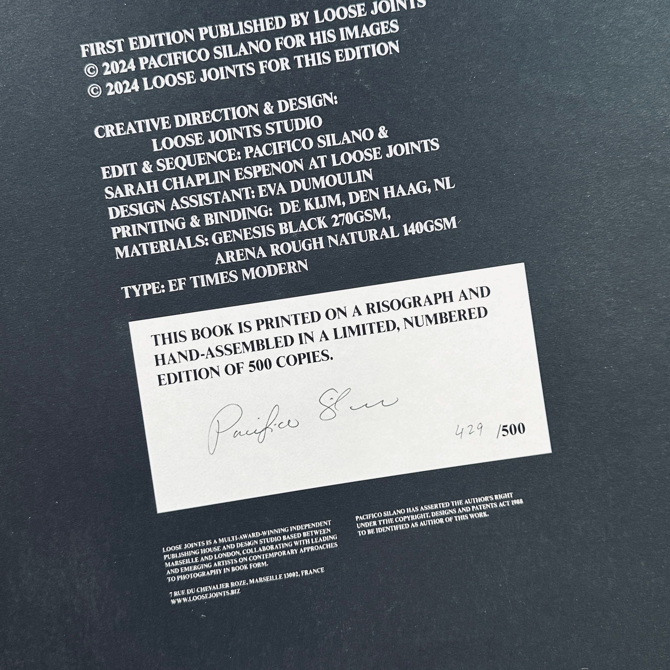 [SIGNED] PACIFICO SILANO SHADOW CAST