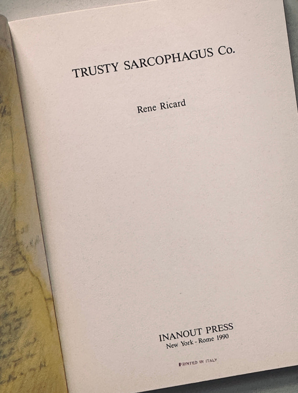Trusty Sarcophagus Co Rene Ricard