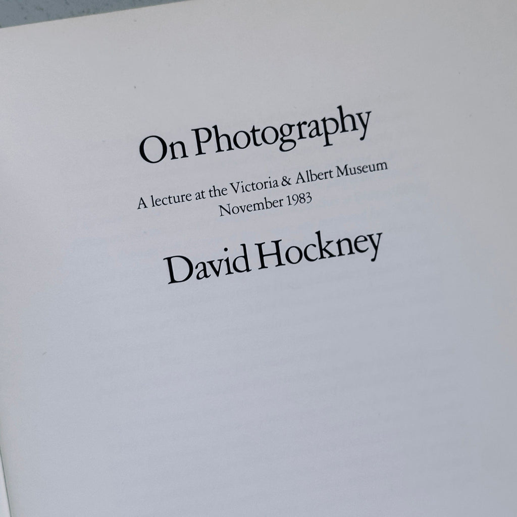 [SIGNED] DAVID HOCKNEY ON PHOTOGRAPHY
