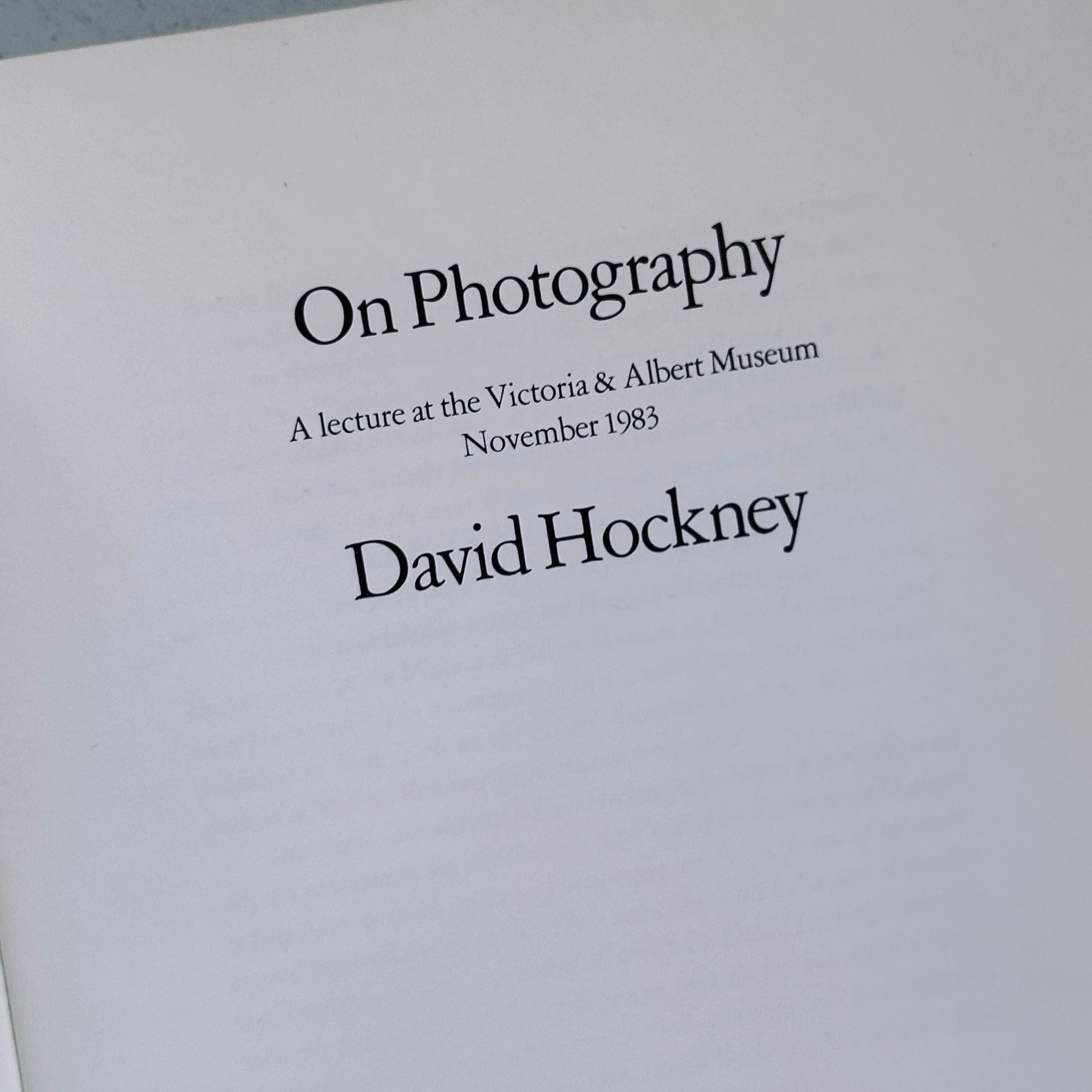 [SIGNED] DAVID HOCKNEY ON PHOTOGRAPHY