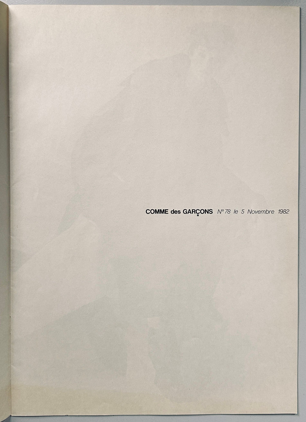 COMME des GARÇONS November 1982 No.78 Oliviero Toscani