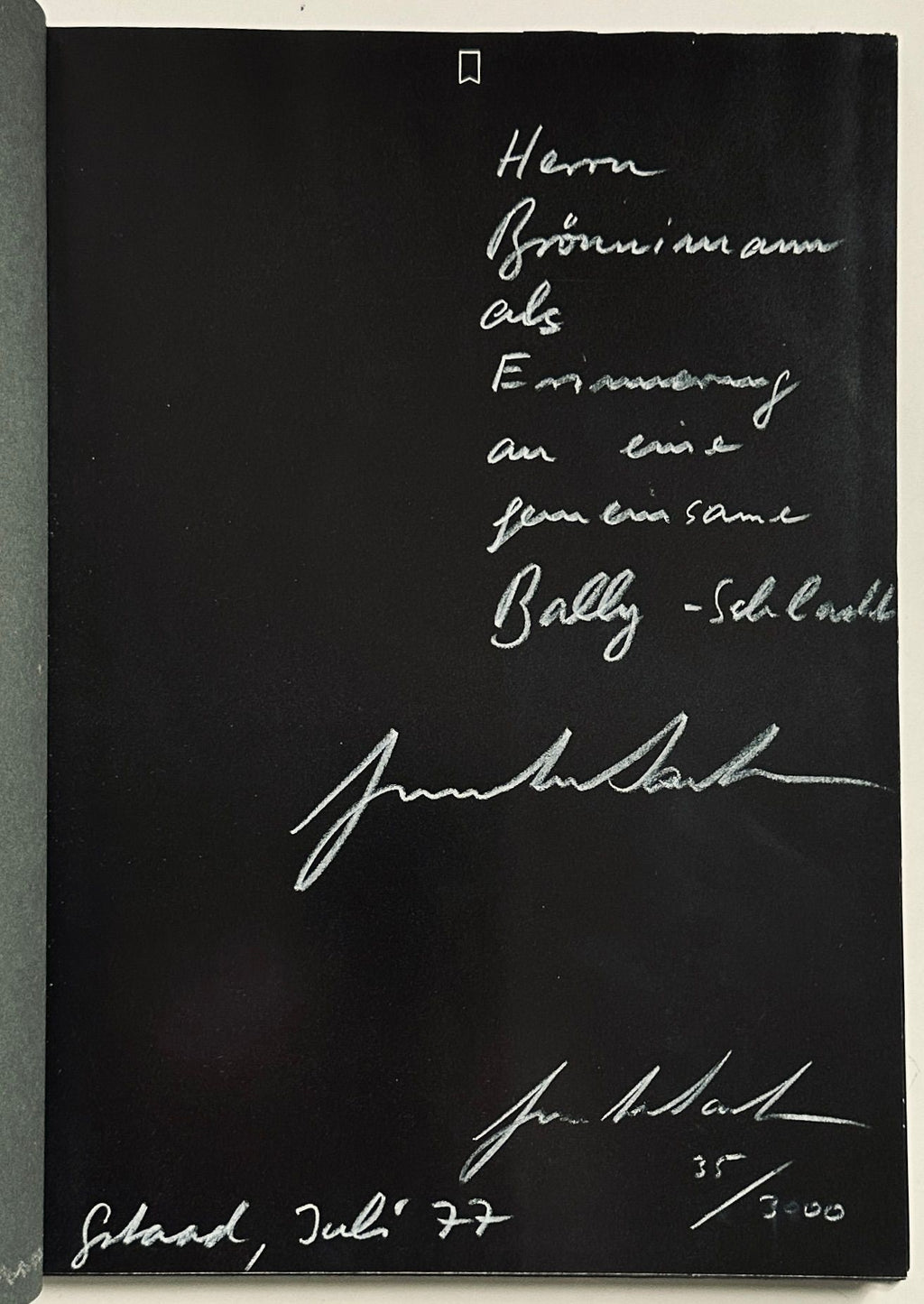 [SIGNED] GUNTER SACHS MADCHEN IN MEINEN AUGEN