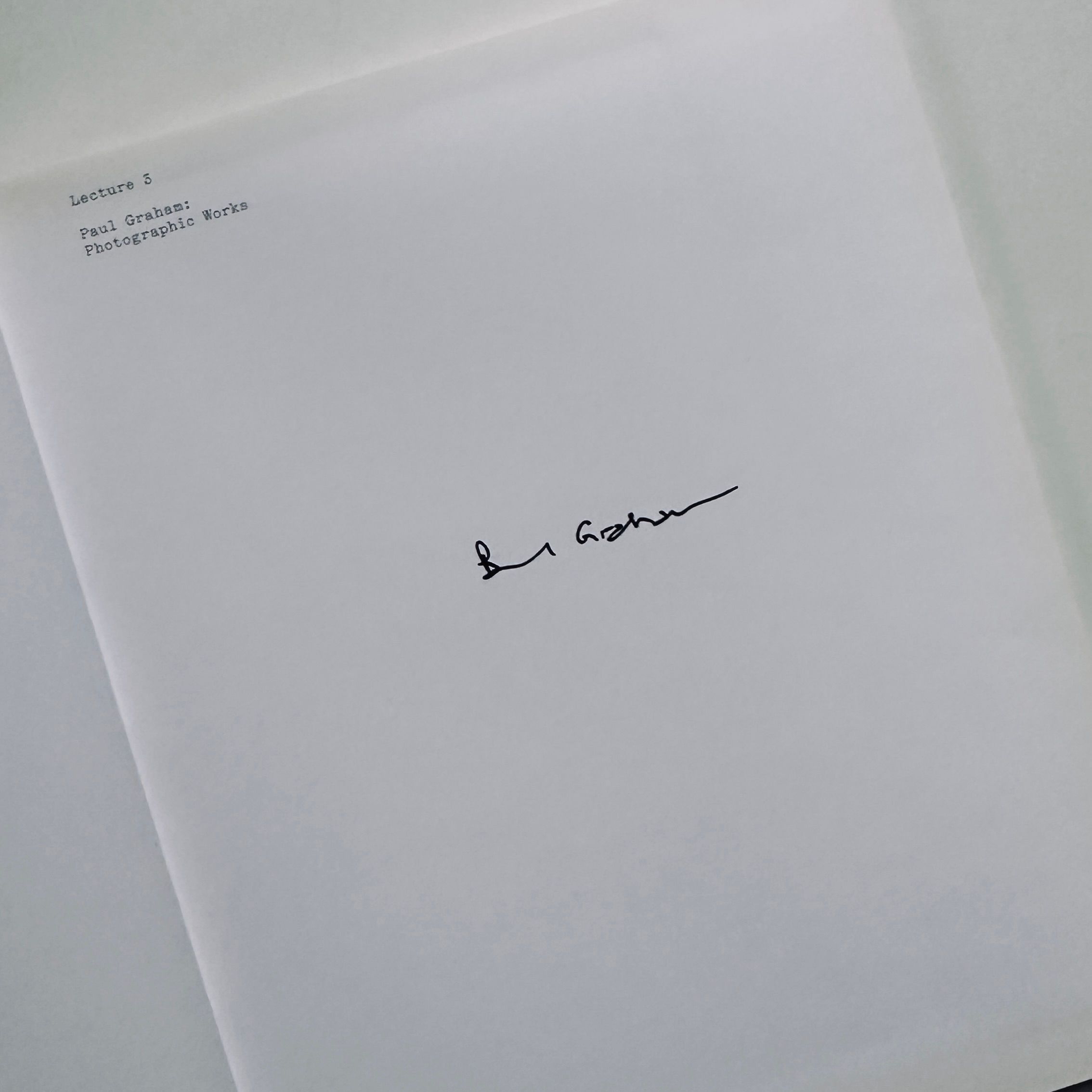 [SIGNED] PAUL GRAHAM PHOTOGRAPHIC WORKS