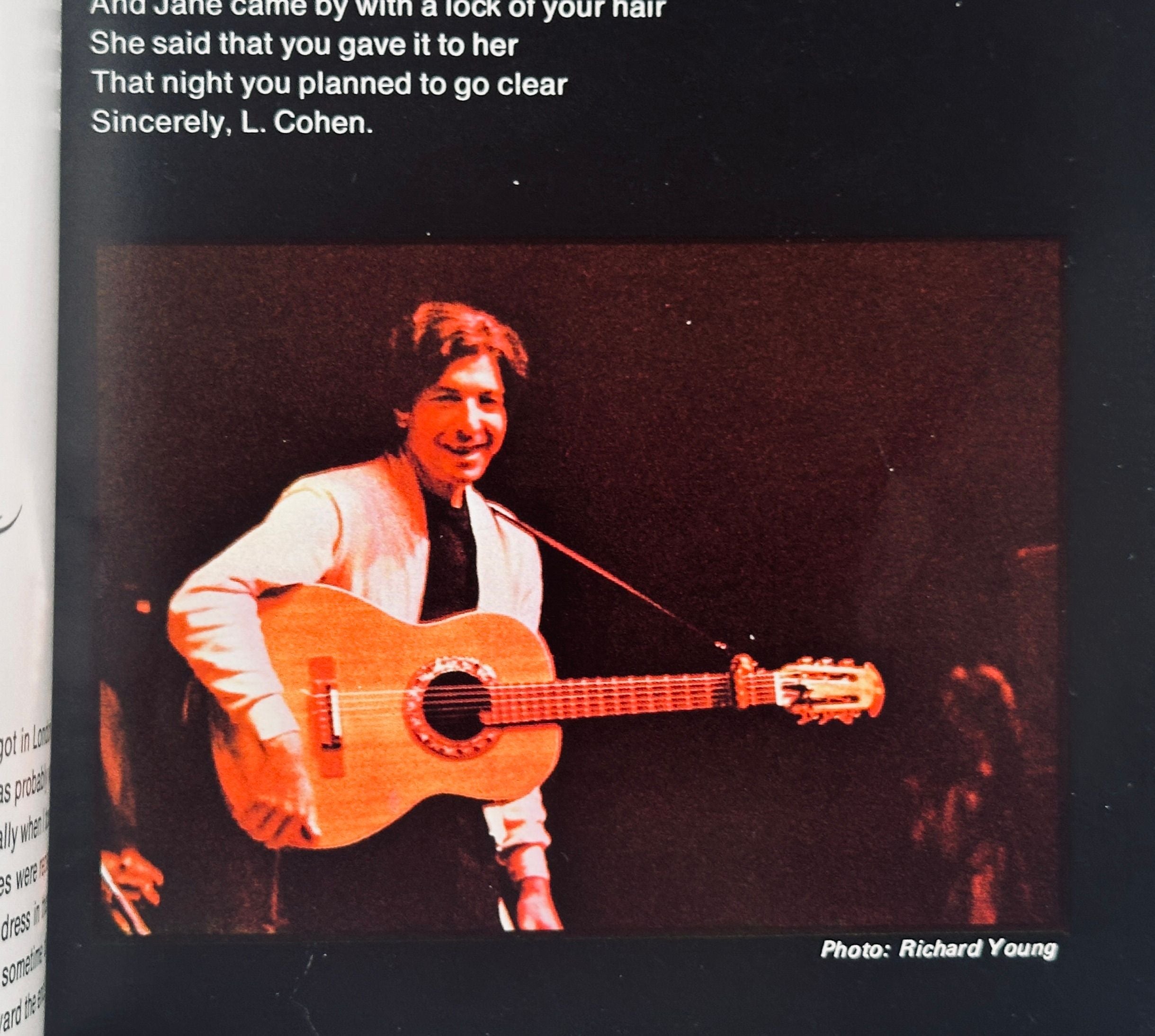 Leonard Cohen Tour Programme