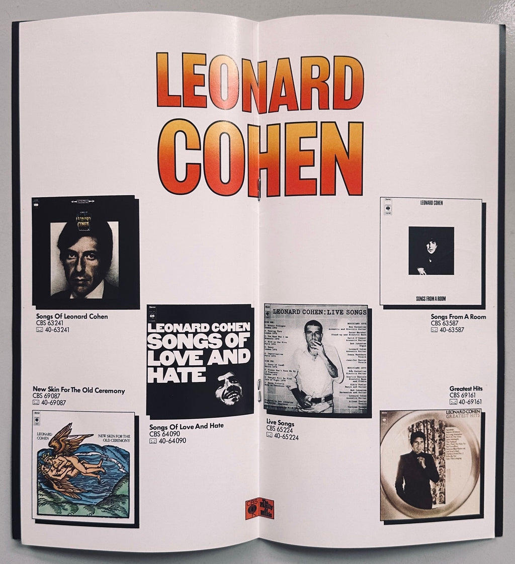 Leonard Cohen Tour Programme