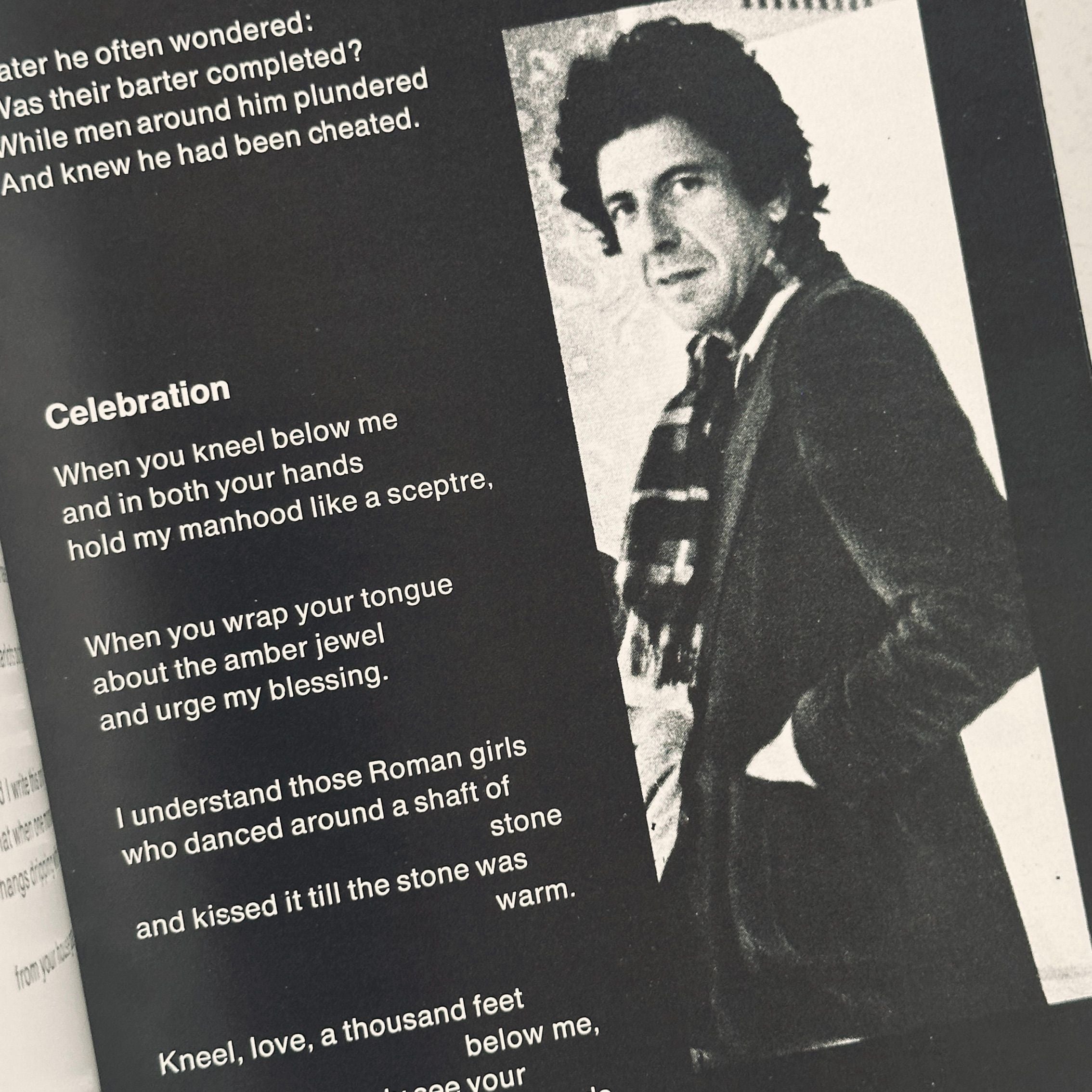 Leonard Cohen Tour Programme