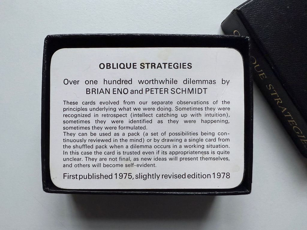 Oblique Strategies Brian Eno Peter Schmidt