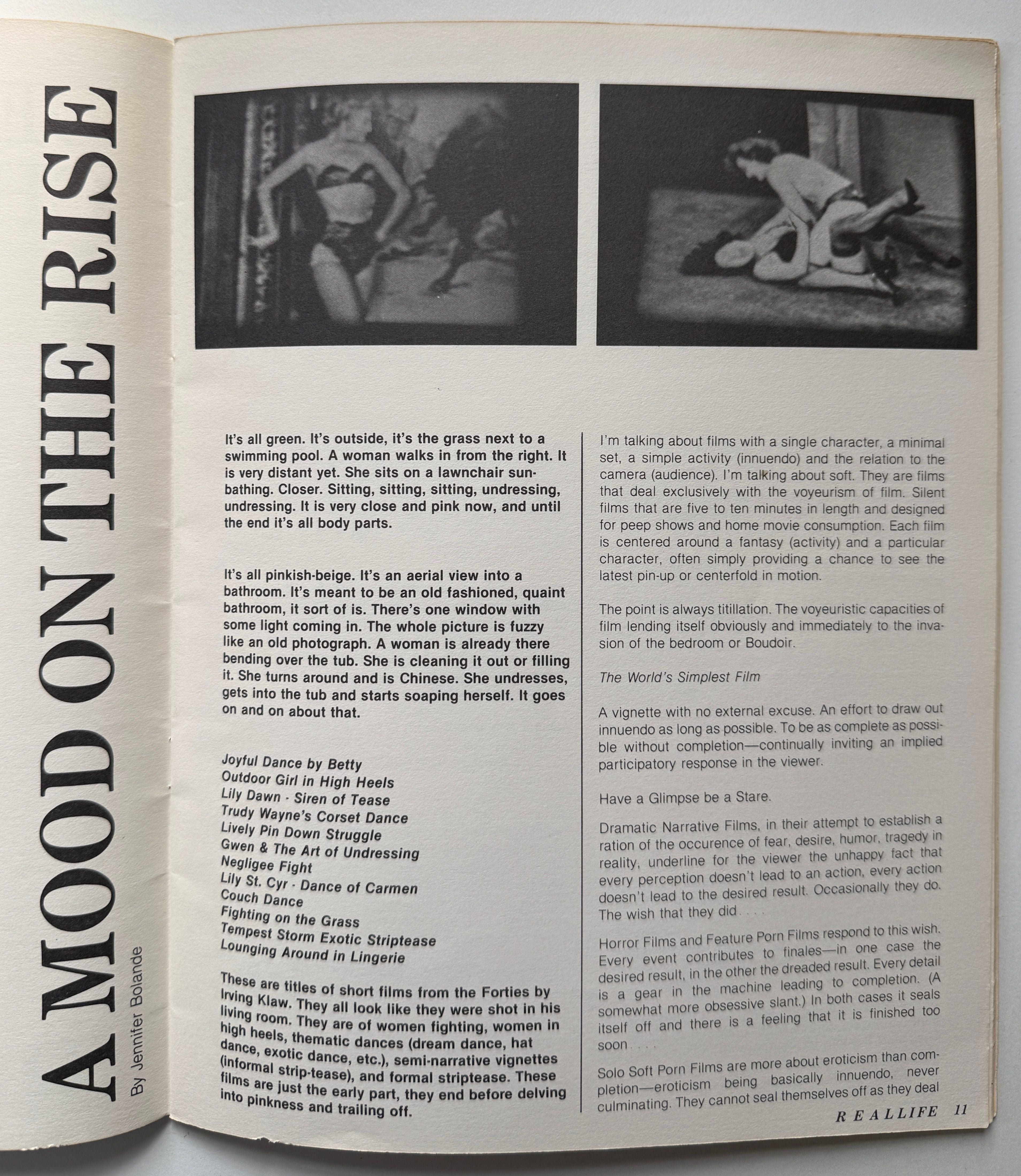 REAL LIFE Magazine Summer 1980 Richard Prince