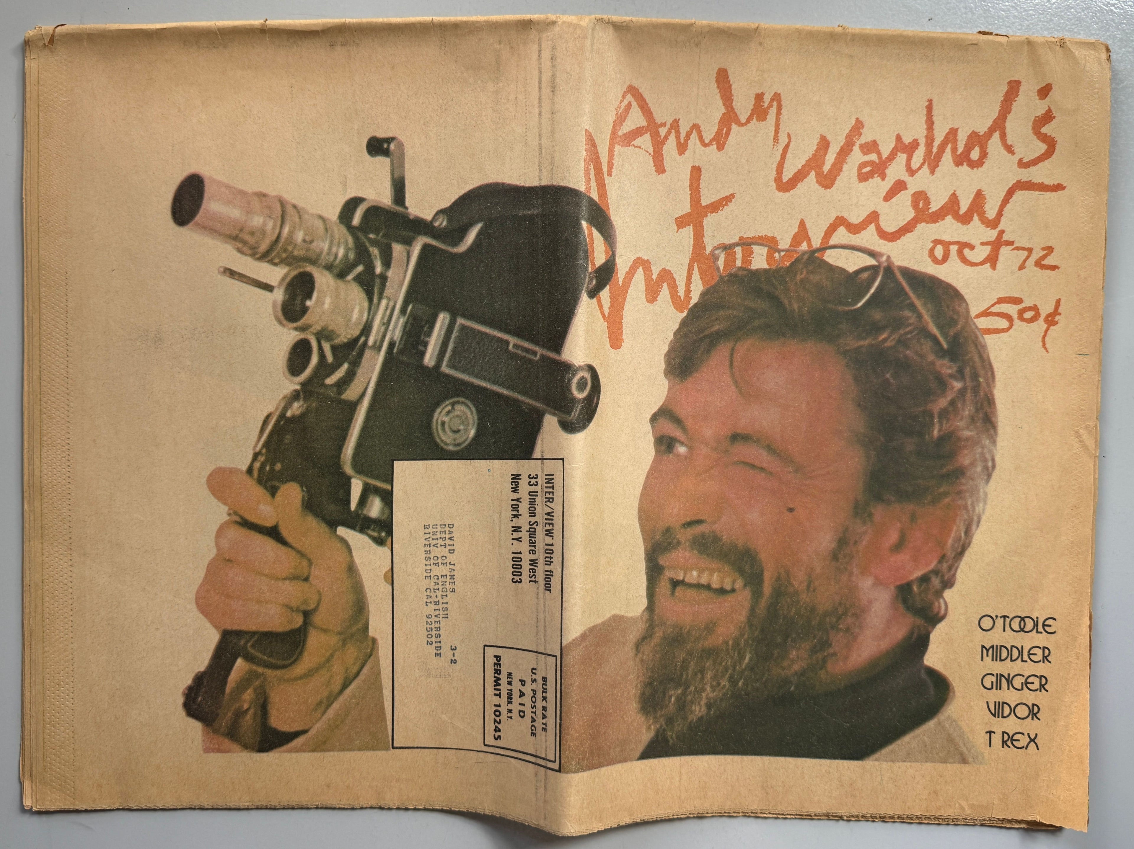 Interview Magazine October 1972 Peter O'Toole