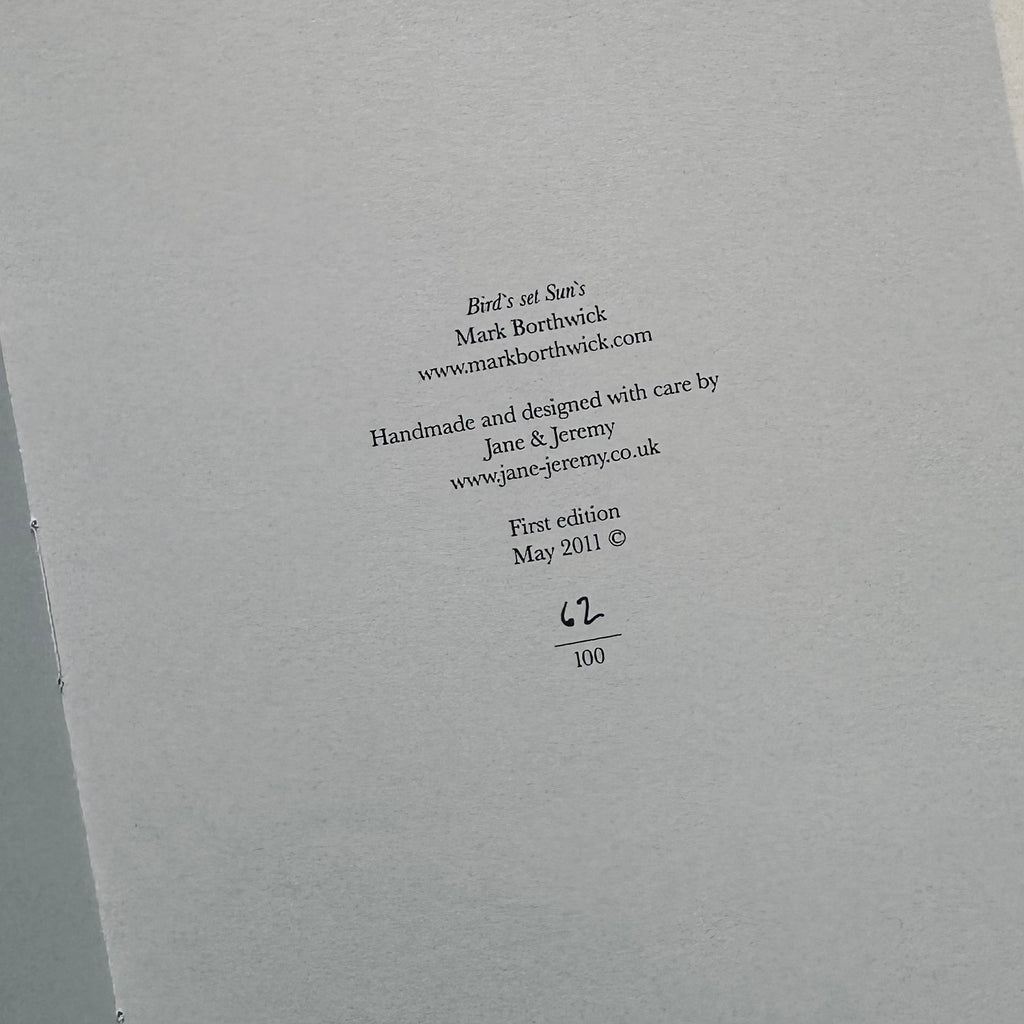[SIGNED] MARK BORTHWICK BIRD'S SET SUN'S