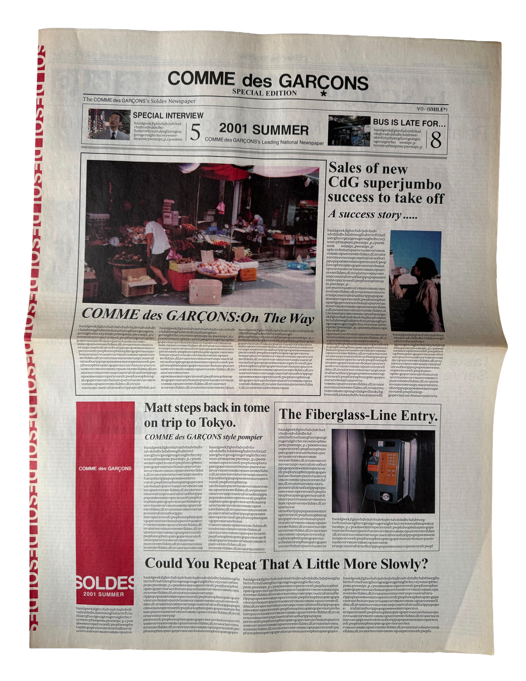 COMME des GARÇONS 2001 Summer Newspaper
